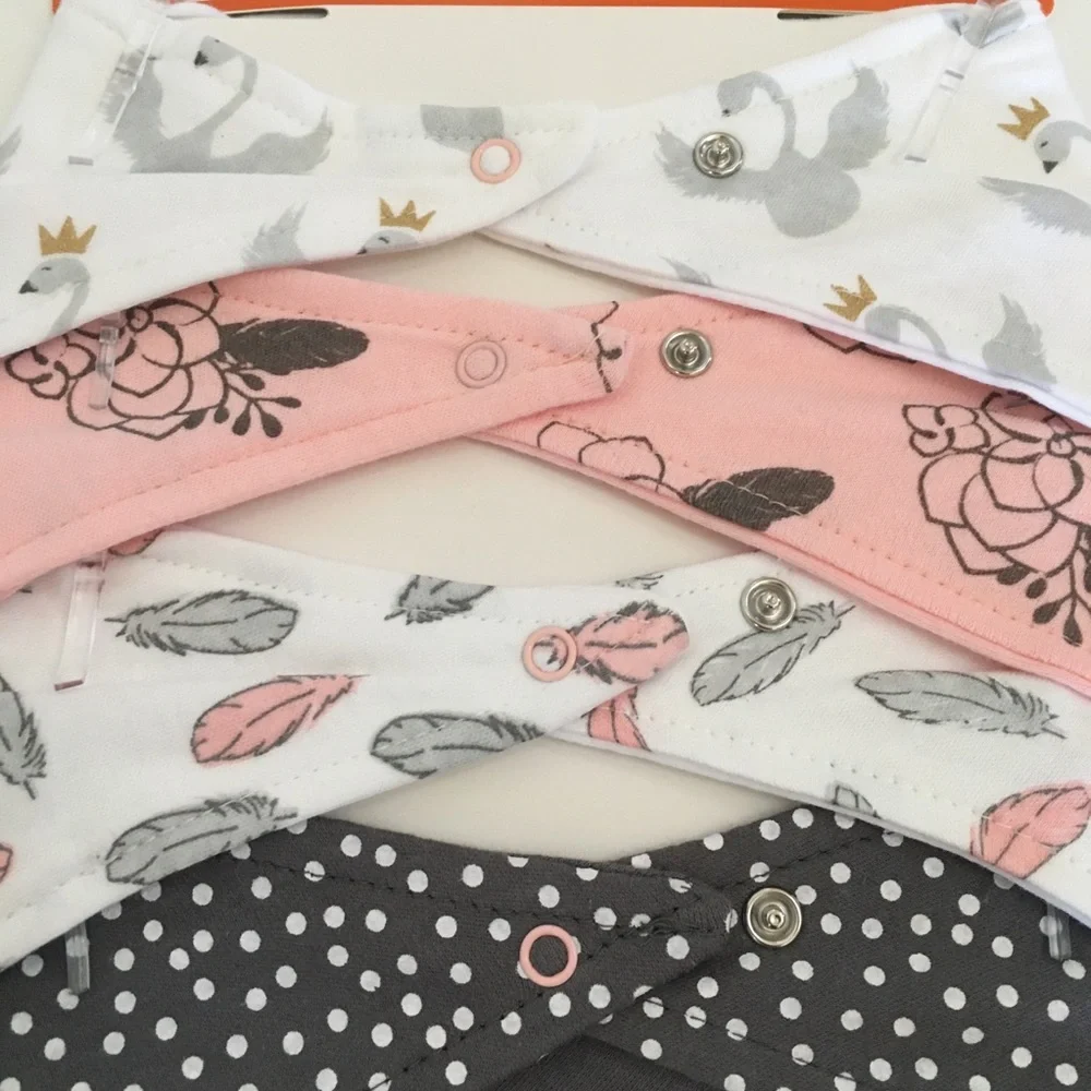 Baby Bandana Bibs - 4 Pack Yoga Sprout Soft Absorbent Bonus Teether NEW